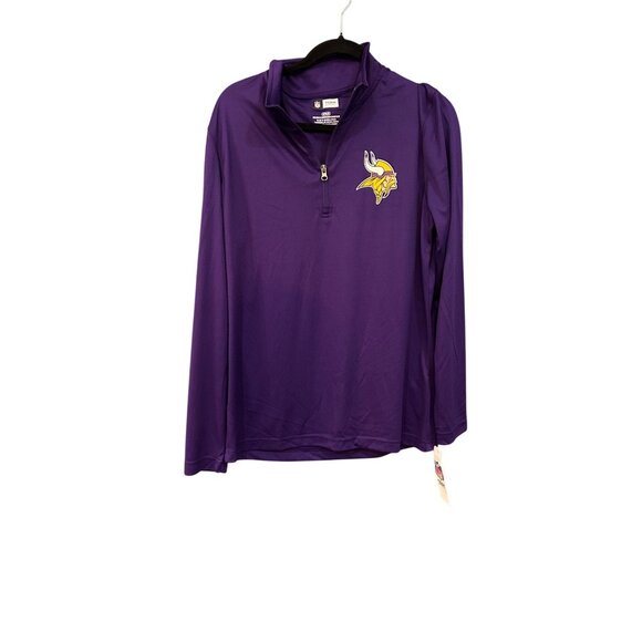 NWT Men's Medium Minnesota Vikings Purple 1/4 Zip Pullover by NFL Team Apparel - Picture 1 of 5